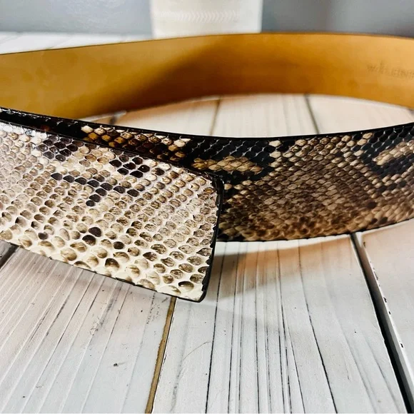 SOLD W. Kleinberg Women’s Python Belt w/ Covered Buckle | Size L - Picture 9 of 13